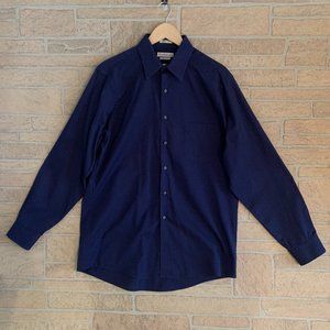 Van Heusen Classic Fit Satin Stripe Navy Shirt 16